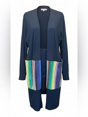 Navy Women’s Southern Stitch cardigan Multicolor Stripe w/sequins - Size S/M